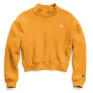 champion reverse weave mock neck cropped crewneck